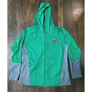 Under Armour Notre Dame Fighting Irish Men's Hoodie Full Zip Grey Green Size XL